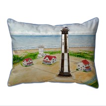 Betsy Drake Cape Henry Lighthouse Small Indoor Outdoor Pillow 11x14 - £38.75 GBP