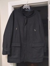 Burberry Wool Blend Coat Men&#39;s  / Womens XXL Black Pockets Zippers Utility  - $167.21