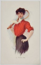 Beautiful TENNIS GIRL c1910 National Art Company Postcard Z4 - £11.94 GBP