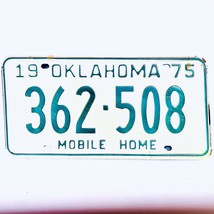 1975 United States Oklahoma Base Mobile Home License Plate 362-508 - £14.83 GBP