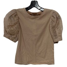 Alice + Olivia Posey Darted Puff-Sleeve Tee Nude Size XS New with tags - £75.47 GBP