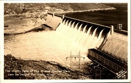 RPPC Overhead View of Grand Coulee Dam WA Washington Postcard 1947 UNP - $3.91