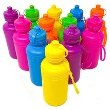 12 Neon Plastic Water Bottles - Sports Team Water Bottles - Party Favor - Fundra - £41.60 GBP