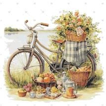 Counted Cross Stitch patterns/ Bike Picnic and Flowers 167 - £7.18 GBP