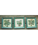 3 Palm Tree Plates Tropical Palm Tree Hand Painted Decorative Toyo Wall ... - £15.91 GBP