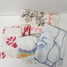 CUTTER LOT 4 Pc Tablecloth Vintage 2# Lot for CRAFTS REPAIR - £8.51 GBP