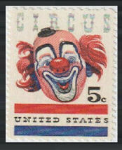 1966 circus clown 5 cents stamp Great 2 any collection Ringling Bros Circus Item - £1.50 GBP