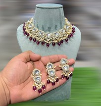 Gold Plated Kundan All Color Available Wholesale Polki Jewelry Set Punjabi sa - £29.27 GBP