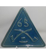 ST PATS Vintage Pottery ST PATRICKS DAY  Triangular Stoneware Green TRIVET - $29.69