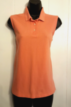 Land&#39;s End Sleeveless Polo Shirt Womens size Medium 100% Cotton Knit Top USA - £9.57 GBP