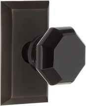 [Nostalgic 721229] Studio Plate Waldorf Black Door Knob in Timeless Bron... - $125.00