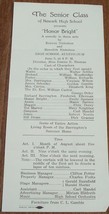 Vintage High School Play Program - Newark High School - 1920&#39;s - VINTAGE... - $3.65