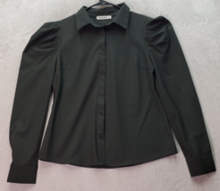 Grace Karin Blouse Top Womens Size Medium Green Long Sleeve Collared Button Down - £9.56 GBP