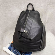 Stylish Leather Backpack Handmade Stitched Cowhide Large Capacity Retro ... - £68.94 GBP