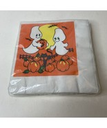Vintage K Mart Halloween Ghost Pumpkin Bat Black Cat Napkins 16ct-3ply S... - $14.03