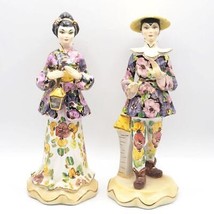 Japonais Homme &amp; Femme Paire Porcelaine Sculptures Napolitain Capodimont... - £201.89 GBP