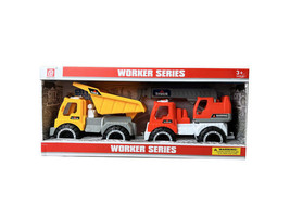 Case of 1 - 2 Pack Free Wheel Construction Truck Set - £52.43 GBP