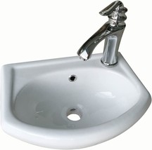 White Grade A Ceramic Porcelain Coated Round Floating Wall Hung Sink With - £146.55 GBP