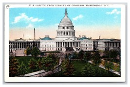 Capitol Building From Library of Congress Washington DC UNP WB Postcard XA3 - £1.49 GBP