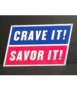 Authentic Jimmy Johns CRAVE SAVOR IT Fast Food Tin Advertising Sign 8&quot;h ... - £23.59 GBP
