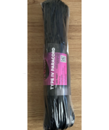 Paracord Type IV 750 lb 100% Nylon MIL-SPEC  100&#39; Black Teceum Brand NEW - $17.74