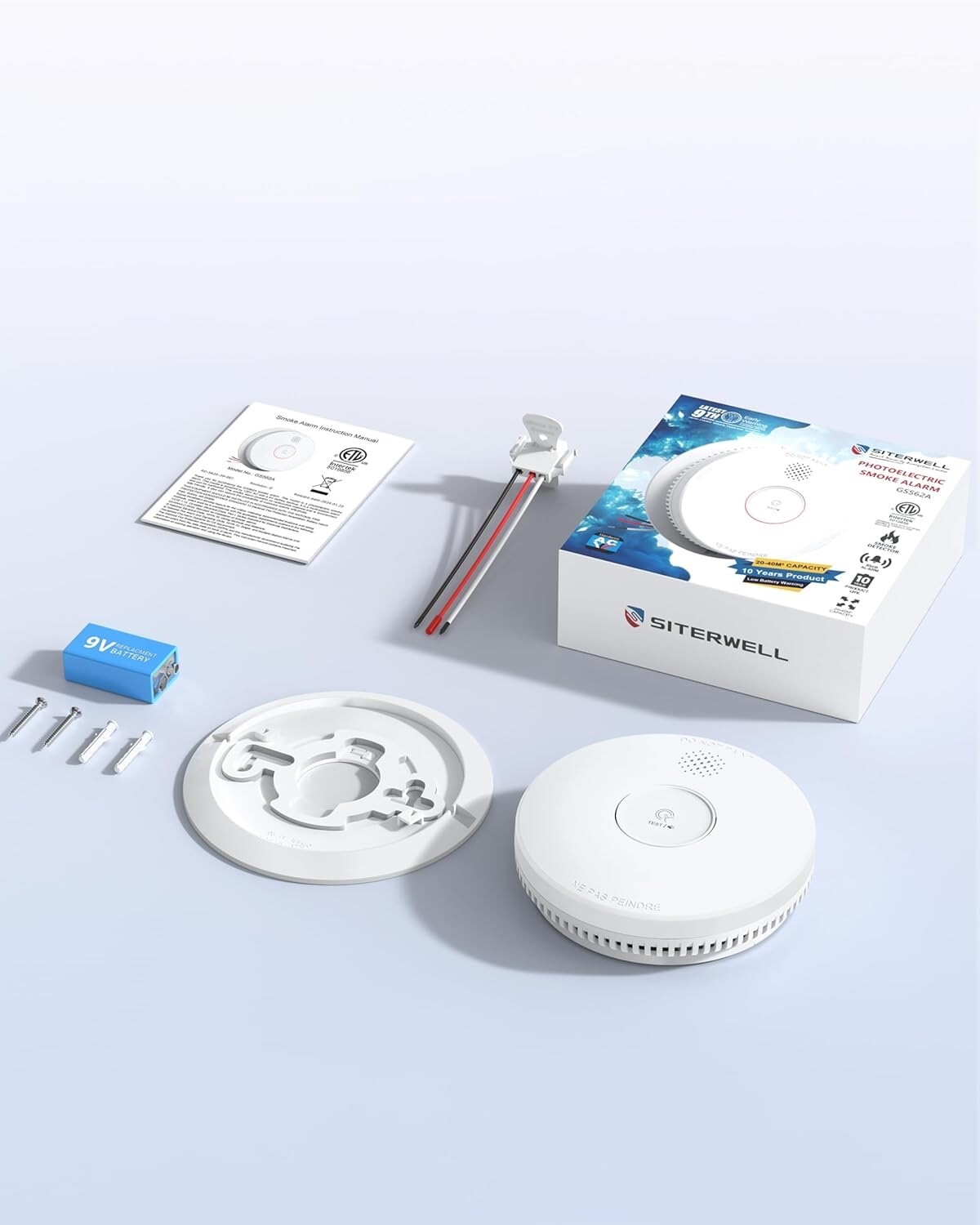 6 Pack SITERWELL Smoke Detector  Hardwired Interconnected Smoke Detector GS562A Item image 9