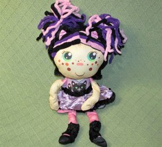 Flip Zee Girls Zuri Black Kitty 18&quot; 2 In 1 Doll Stuffed Animal Toy Purple Pink - £7.45 GBP