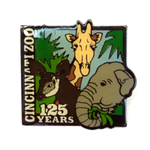 Cincinnati Zoo 125 Years Pin Collectible Hat Lapel Elephant Giraffe - £9.56 GBP