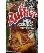 3X RUFFLES SALSA NEGRA MEGA CRUNCH CHIPS 3 BOLSAS GRANDES de 184g c/u EN... - $41.00 CAD