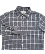 Free Panet Flannel Shirt Mens Medium Gray Plaid Long Sleeve Button Up NWT - $371.58 MXN