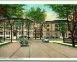 High School Building Street View Schenectady New York NY UNP WB Postcard H9 - $3.91