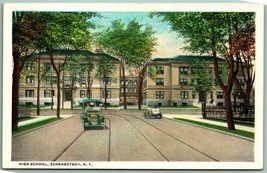 High School Building Street View Schenectady New York NY UNP WB Postcard H9 - £3.07 GBP