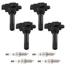 Pack of 4 Ignition Coil + Spark Plugs For Subaru Impreza Forester H4 UF6... - £44.59 GBP