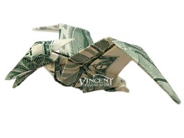 PTERODACTYL Money Origami Art Pterodactylus Pteranodon Dinosaur Dollar B... - $39.95