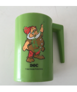 Walt Disney productions snow white Doc green plastic mug cup with handle - $19.75