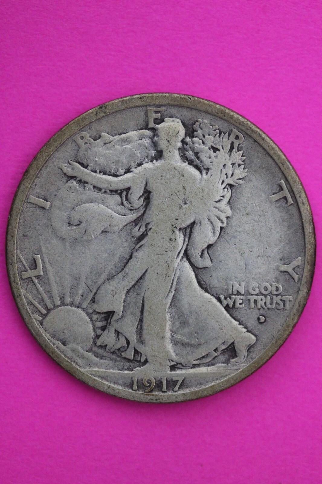 1917 D Obverse Mint Mark Walking Liberty Walker Half Dollar Coin Authent... - $74.99