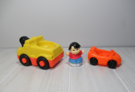 Fisher Price Little People Car Asian boy Figure yellow orange sounds tow... - $15.42