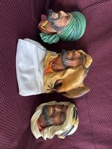 Lot of 3 - Vintage Bossons Chalkware Heads  England Excellent Condition ... - $1,282.89 MXN