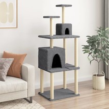 Cat Tree with Sisal Scratching Posts Dark Grey 167 cm - £42.70 GBP