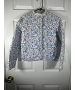 Vintage Lanz of Salzburg Quilted Bed Jacket USA Floral Eyelet Lace Long ... - $110.17 CAD