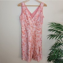 Talbots | Coral Abstract Floral Print Sleeveless Dress, womens size 6 - £23.19 GBP