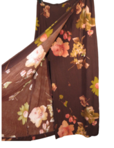 Vintage WNY Women&#39;s Brown Floral Button Waist Wrap Midi Skirt Size Medium - £11.77 GBP