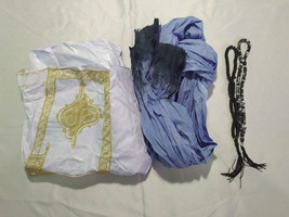 Sahara Dress For Men Boubou/Daraa | with Blue scarf | with 2Pcs ofPrayer Beads - £134.71 GBP