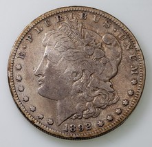 1892-S Silver Morgan Dollar in Very Good VG Condition, Light Gray Color - £79.79 GBP