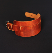 Handmade Leather Watch Band Brown, Bund Band 18-24mm, Leather cuff watch... - $35.00