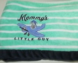 Carters Baby Blanket Green white stripes blue trim Mommy&#39;s little guy ai... - $46.77