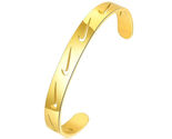 New Mens Nike Swoosh Logo Gold Bangle Wrist Bracelet One Size Fits All - $19.75