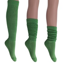AWS/American Made Cotton Slouch Boot Socks Shoe Size 5 to 10 (Forest Green 3 Pai - £13.94 GBP