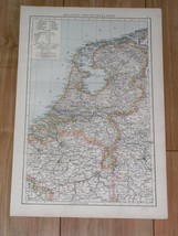 1896 Original Antique Map Of Netherlands Holland Belgium - £12.91 GBP