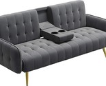 Sofa Bed, Convertible Couch With 2 Cup Holders And Removable Armrests, F... - $741.99